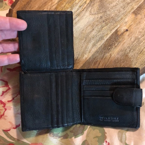 Vtg WILSON Leather Wallet Bilfold Gold HW Photo & 15 Card Paper Bill+SnapClose - Picture 7 of 13